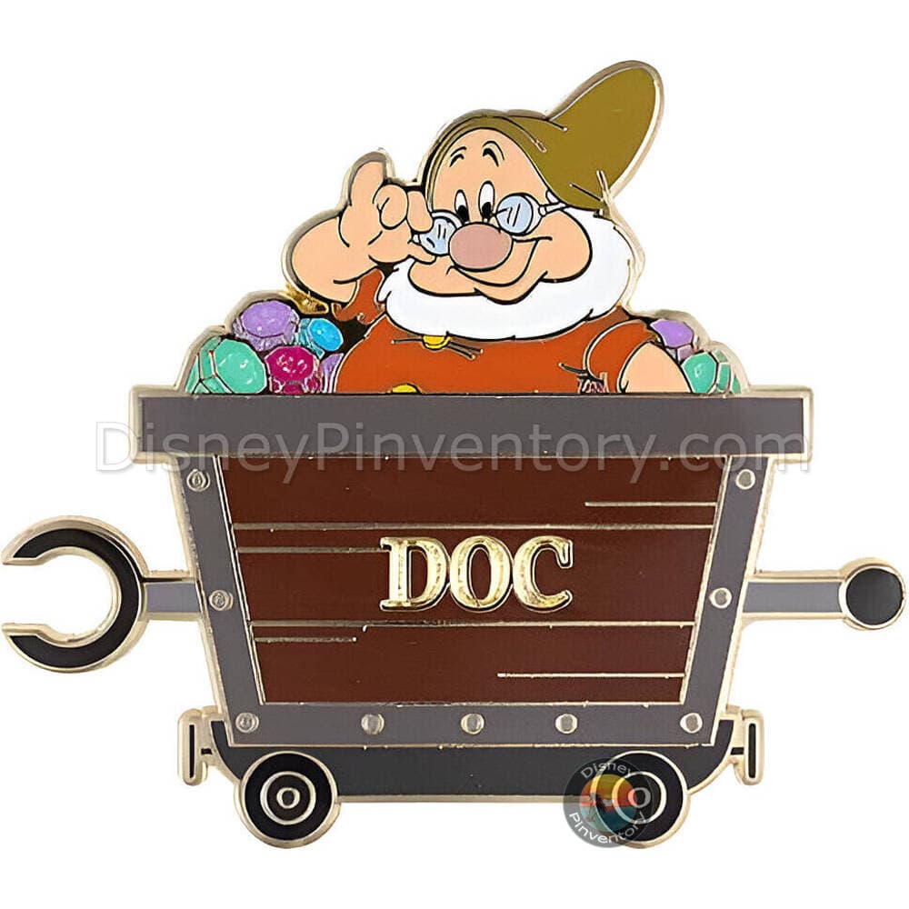 Disney Snow White and the Seven Dwarfs Mine Cart Mystery Pin Set - Doc - PALM Exclusive - Pin 48304