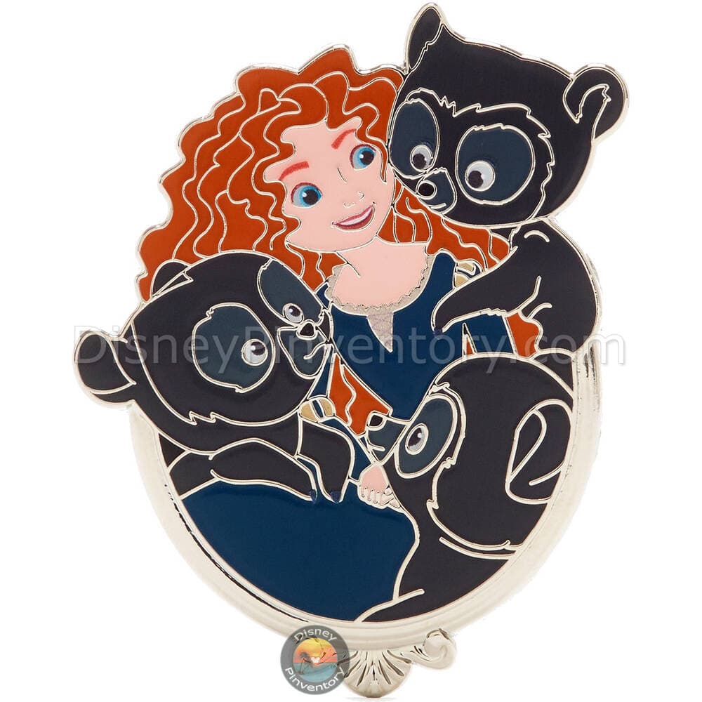 Princess Portrait Merida and Bear Cubs Pin - Brave - Pin 48356