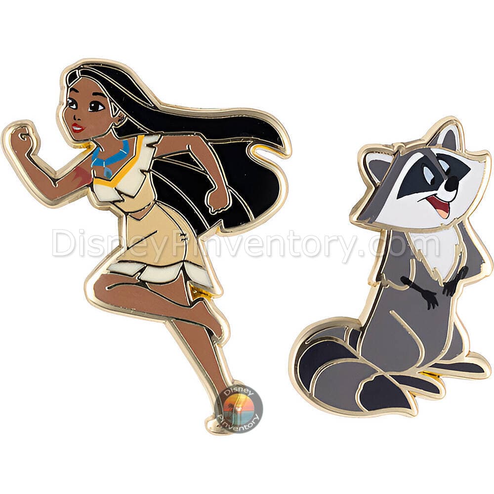 Disney Princess and Sidekicks Mystery Micro Trading Pin Set - Pocahontas & Meeko Set - Pin 48537