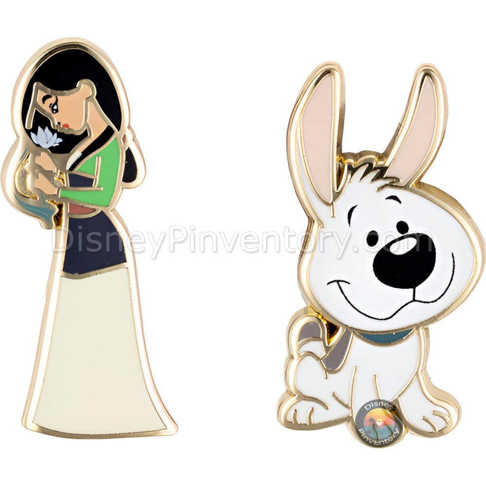 Disney Princess and Sidekicks Mystery Micro Trading Pin Set - Mulan & Little Brother Set - Pin 48538