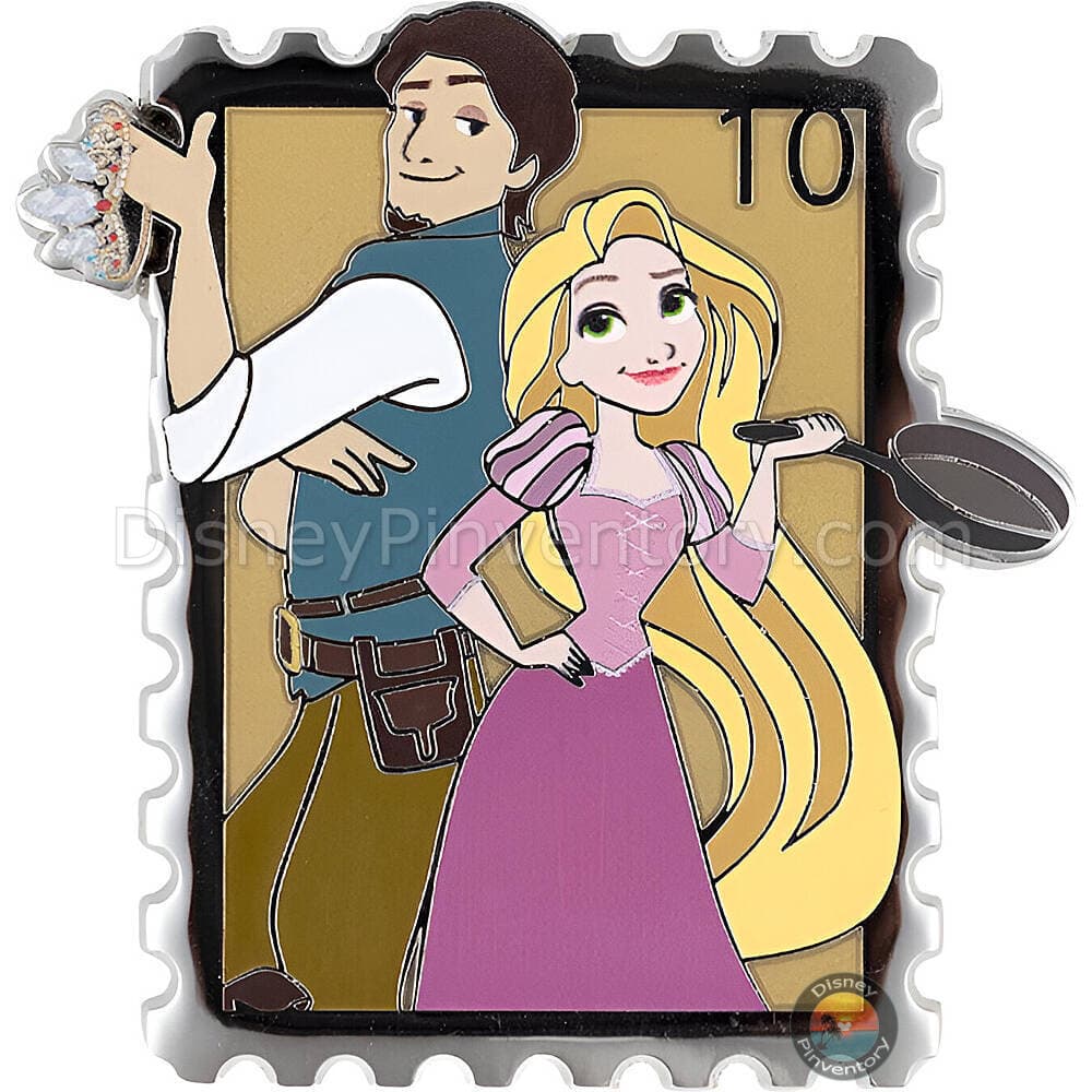 Disney Princess Royal Stamps Mystery Jumbo Pin Set - Rapunzel & Flynn Rider - PALM Exclusive - Pin 48683