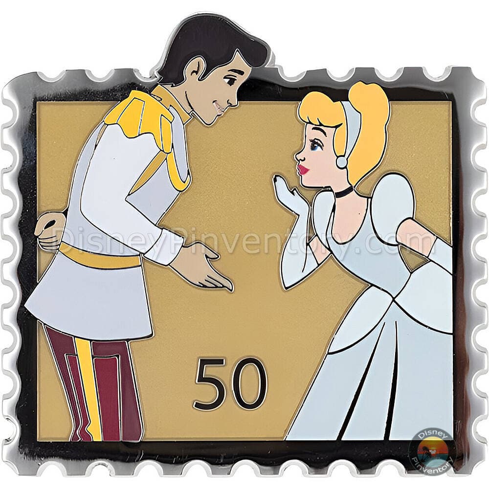 Disney Princess Royal Stamps Mystery Jumbo Pin Set - Cinderella & Prince Charming - PALM Exclusive - Pin 48686