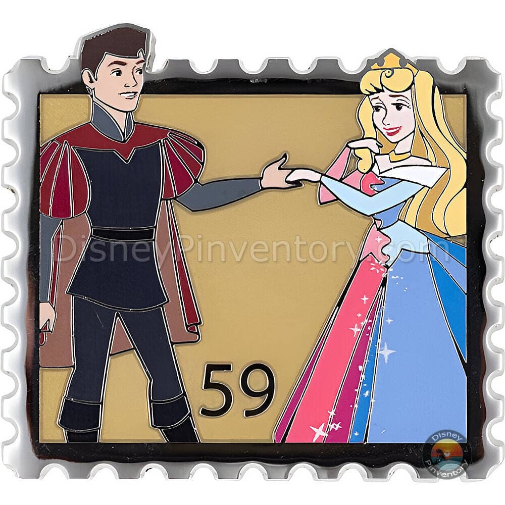 Disney Princess Royal Stamps Mystery Jumbo Pin Set - Aurora & Prince Phillip - PALM Exclusive - Pin 48687