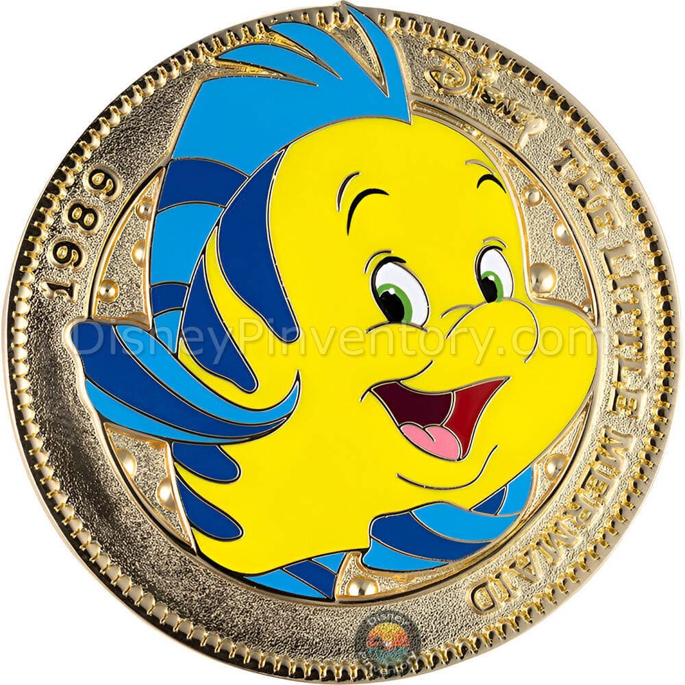 Disney Coin Series Wave 10 Jumbo Pin - Flounder - PALM Exclusive - Pin 48690
