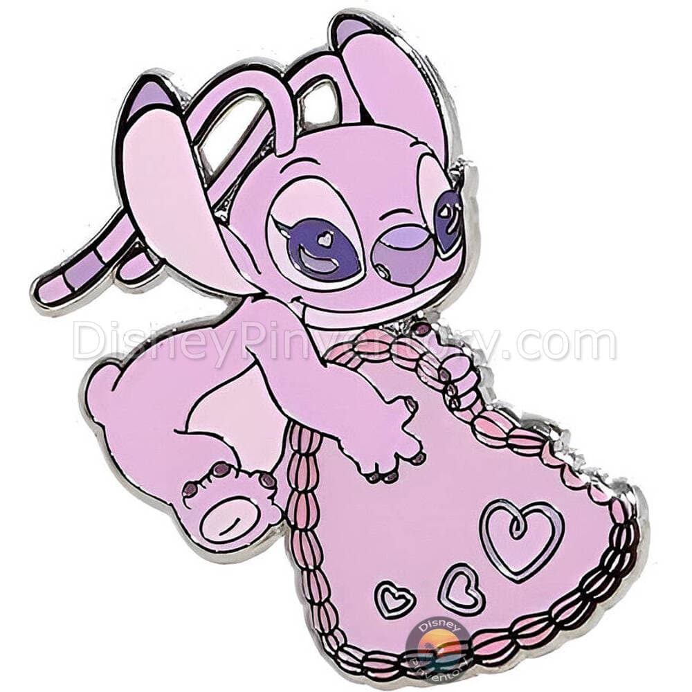Loungefly Disney Stitch & Angel Hearts Blind Box Pin Set - Angel with Heart-Shaped Cake - Pin 48765