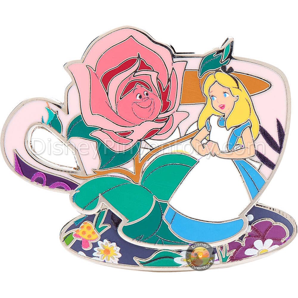Alice with Flower Teacup Pin - Alice in Wonderland - Pin 48777