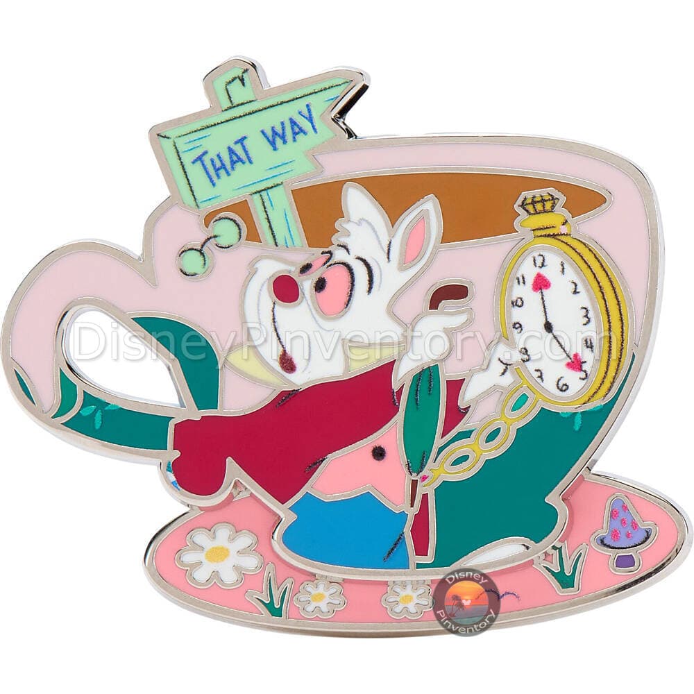 White Rabbit Teacup Pin - Alice in Wonderland - Pin 48782