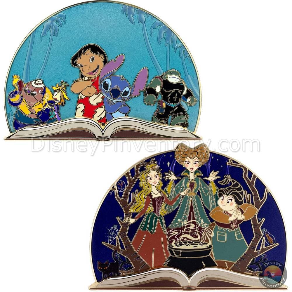 Disney Once Upon a Time Storybook Lilo & Stitch and Hocus Pocus Jumbo Pin Set - PALM Exclusive - Pin 48839