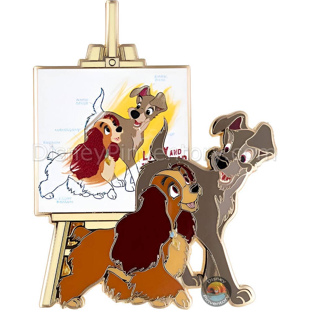 Disney Ink and Paint Off the Canvas Mystery Pin Set - Lady & Tramp - PALM Exclusive - Pin 48850