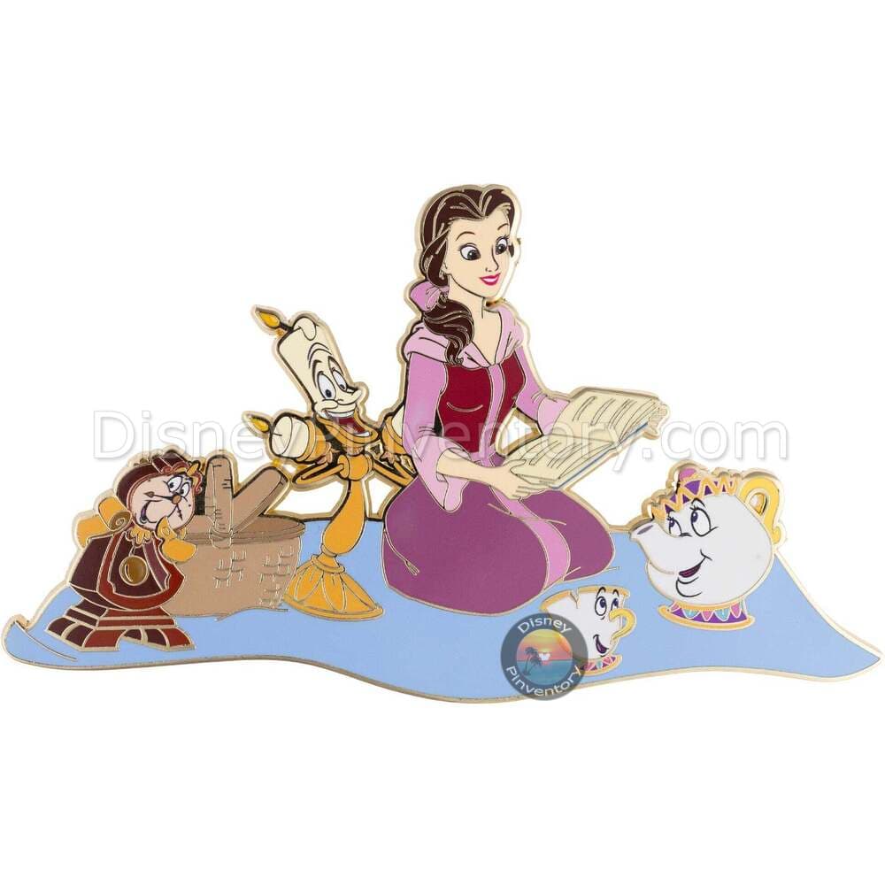 Belle Reading with Cogsworth, Lumiere, Chip & Mrs. Potts Ultra Jumbo Pin - PALM Exclusive - Pin 48877