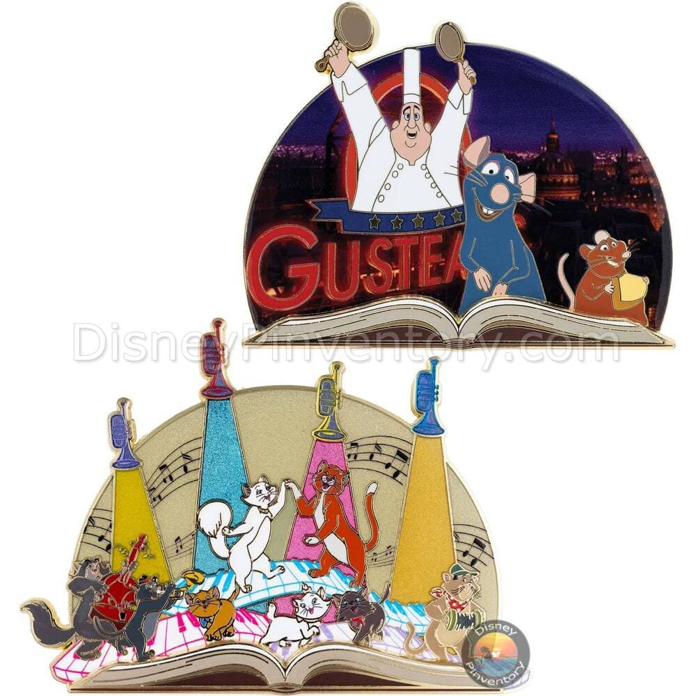 Disney Storybook Remy Ratatouille and The Aristocats Jumbo Combo Pin Set - PALM Exclusive - Pin 49020