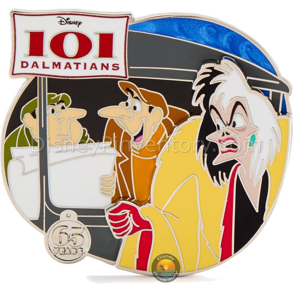 Cruella De Vil, Horace and Jasper Badun Pin - 101 Dalmatians 65th Anniversary - Pin 49287