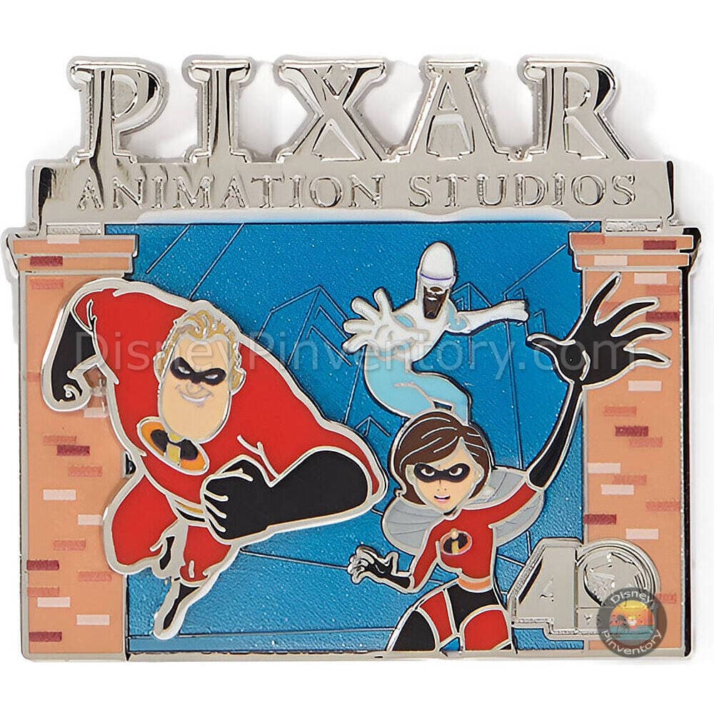 Pixar Animation Studios 40 Years Pin Set 1 - Mr. Incredible, Mrs. Incredible & Frozone - Pin 49311