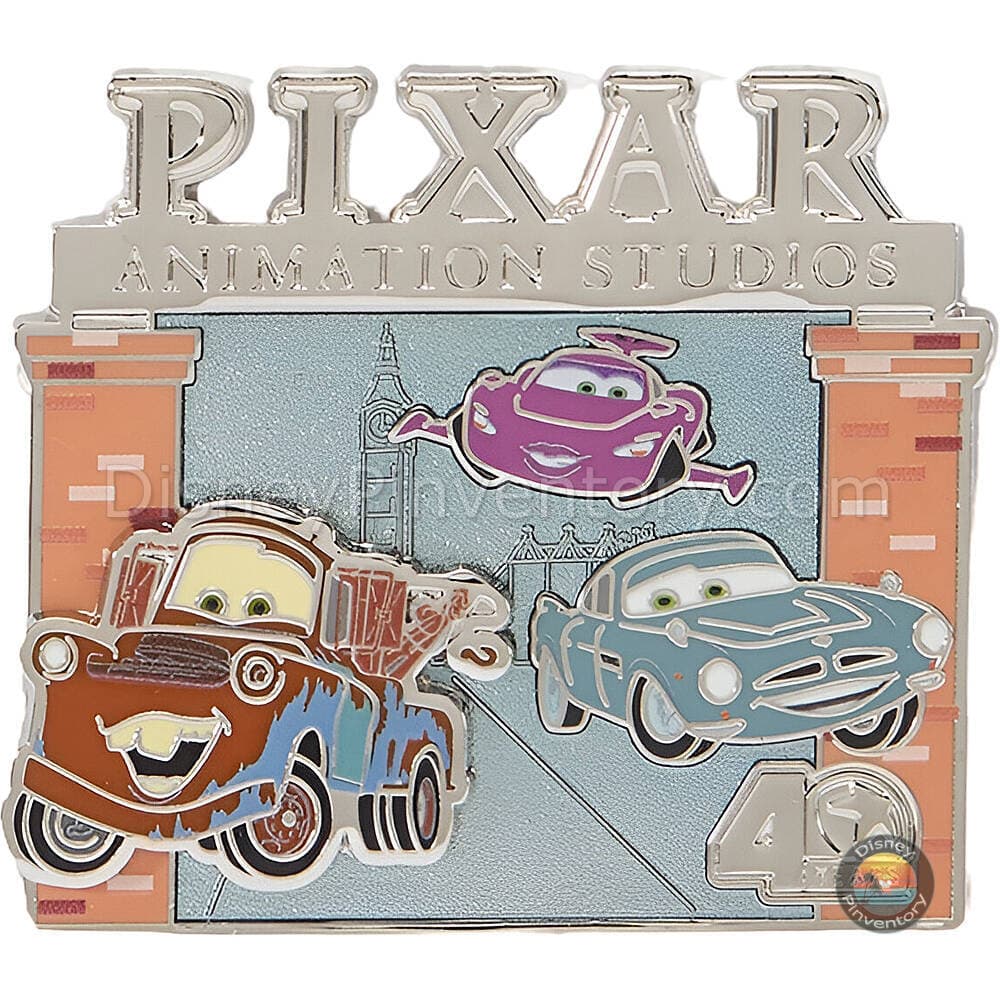 Pixar Animation Studios 40 Years Pin Set 2 -  Tow Mater, Finn McMissile and Holley Shiftwell - Cars 2 (2011) - Pin 49447