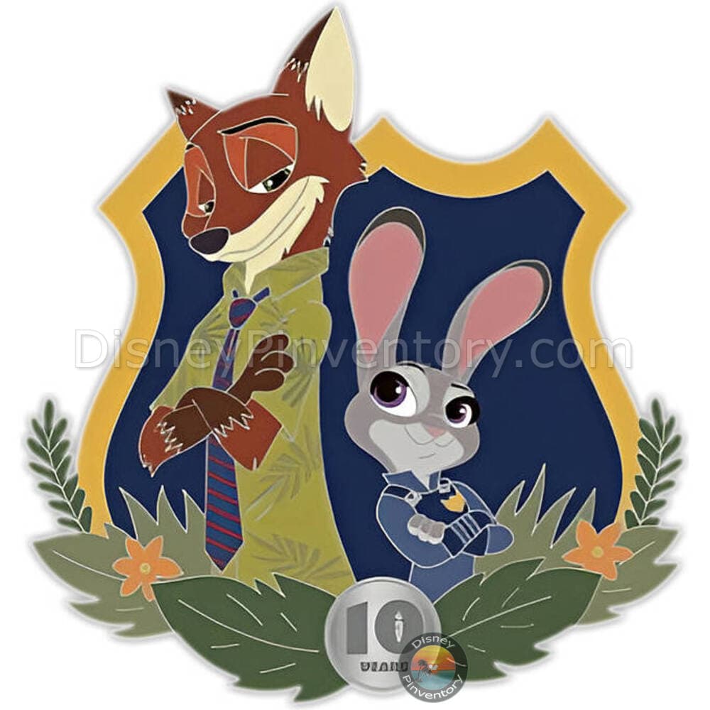 Zootopia 10th Anniversary Pin - Nick Wilde & Judy Hopps - Pin 49696
