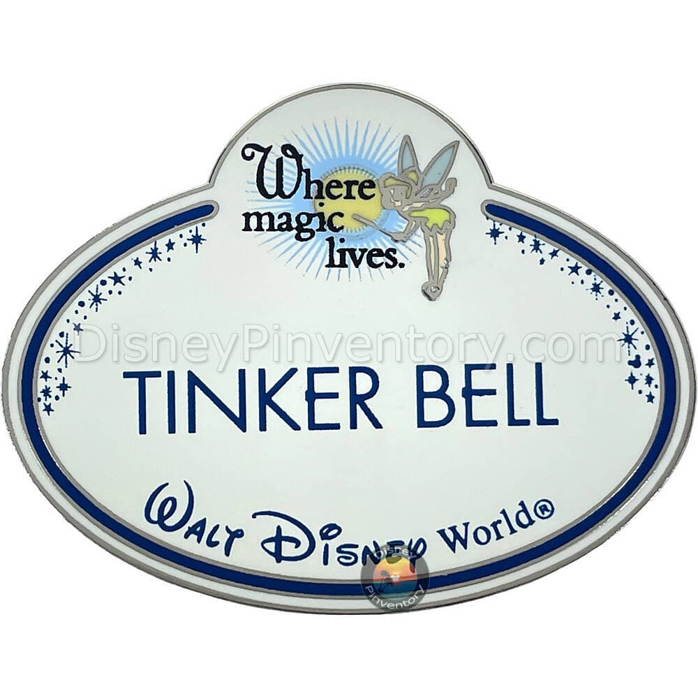 Walt Disney World Cast Member Name Badge - Where Magic Lives - Tinker Bell - Pin 49753