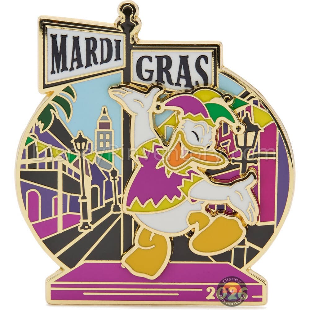 Donald Duck Mardi Gras 2026 Pivot Pin - Pin 49793