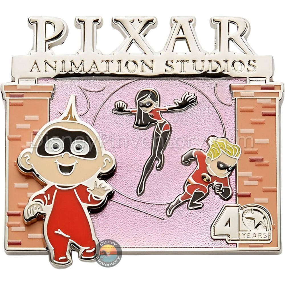 Pixar Animation Studios 40 Years Pin Set 4 - Jack-Jack, Violet, and Dash - Incredibles 2 (2018) - Pin 49809