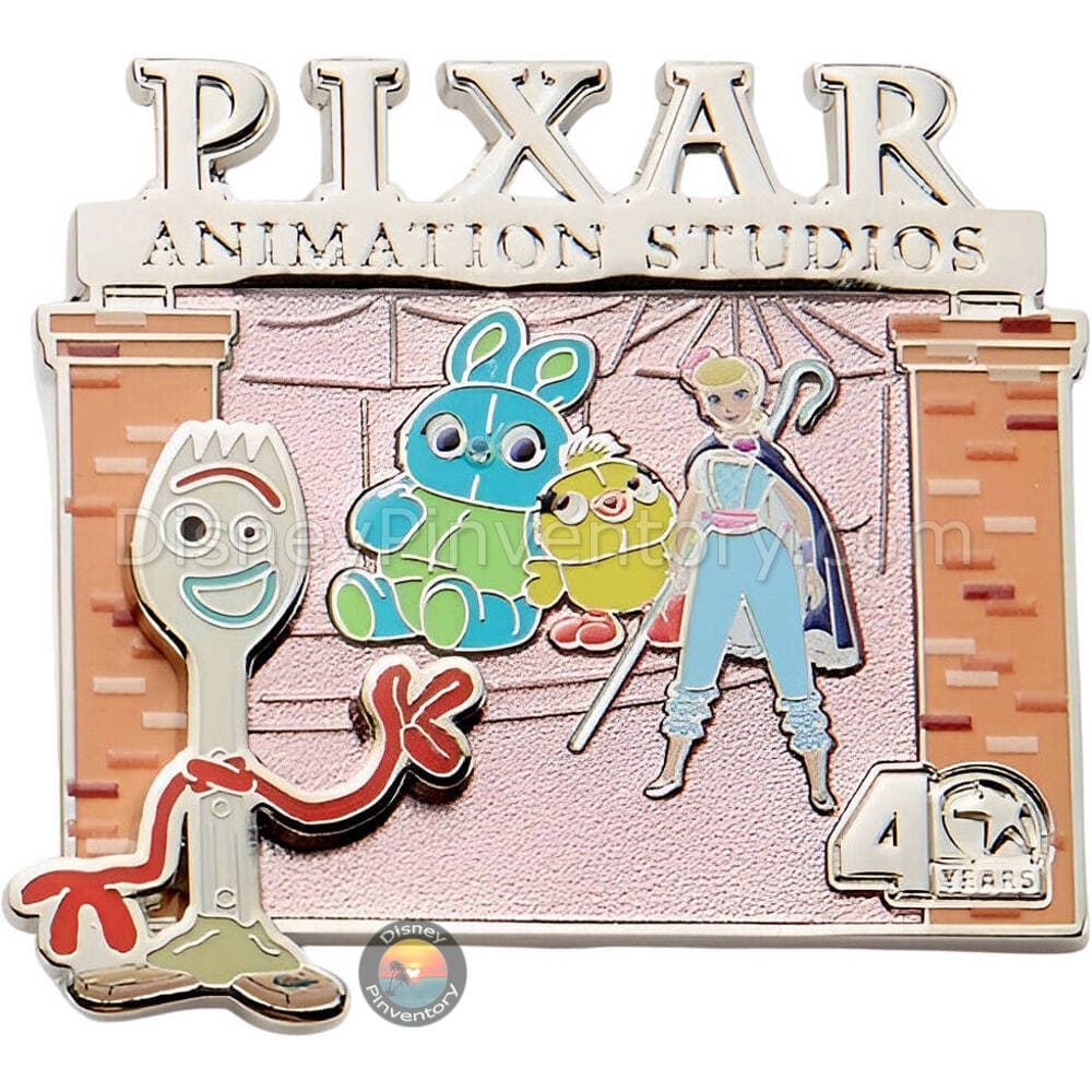 Pixar Animation Studios 40 Years Pin Set 4 - Forky, Ducky, Bunny, and Bo Peep - Toy Story 4 (2019) - Pin 49810
