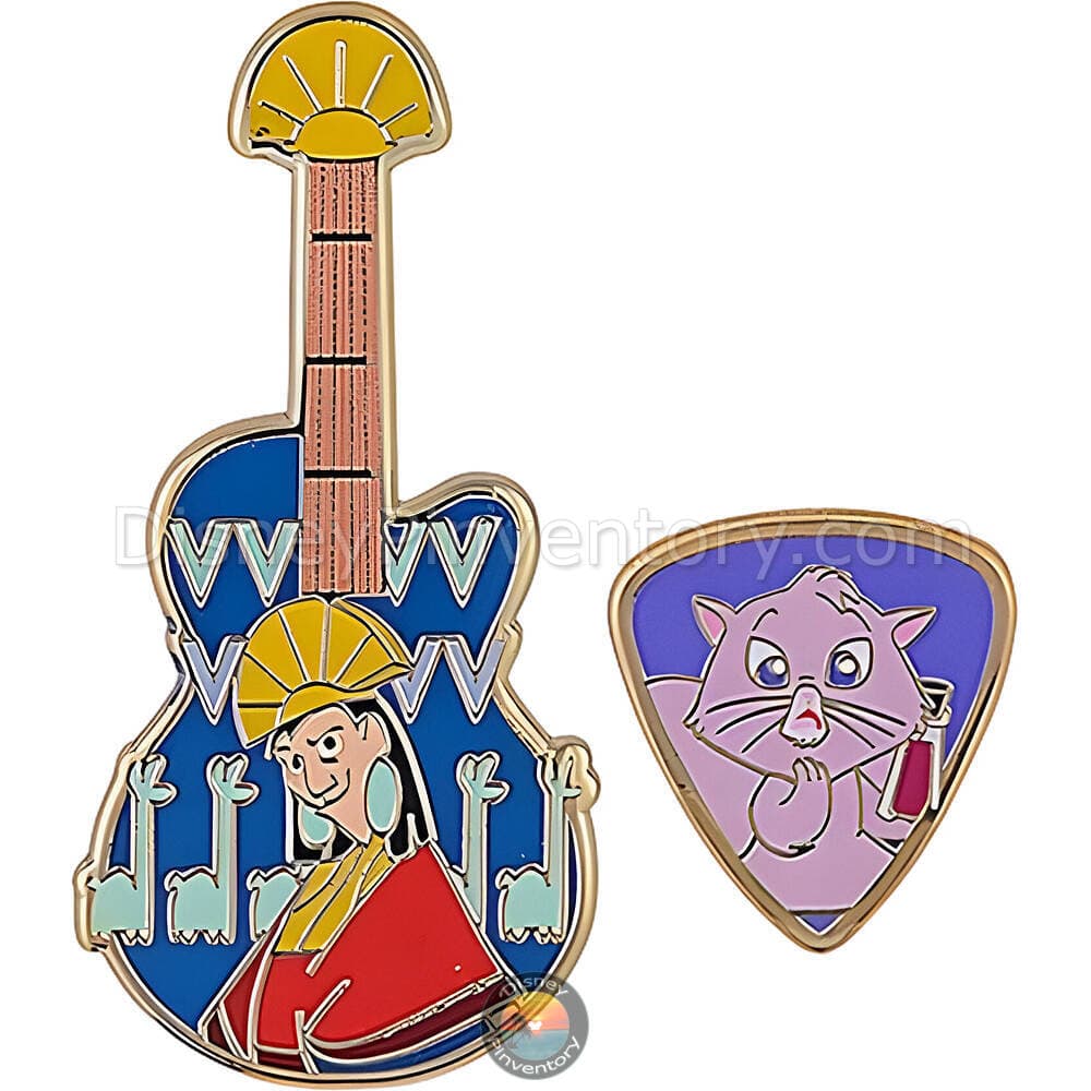 Disney Guitar & Pick Blind Box Pin Set - Kuzco Guitar and Yzma as Cat Pick Set Only - BoxLunch Exclusive - Pin 49843