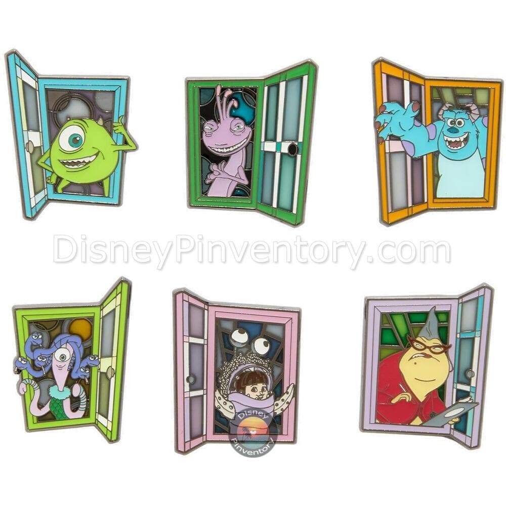 Loungefly Disney Pixar Monsters, Inc. Stained Glass Doors Blind Box Pin Set - Pin 49967