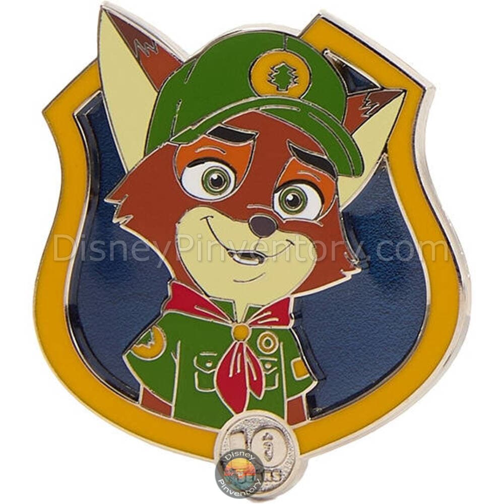 Zootopia 10th Anniversary Pin Set - Nick Wilde Badge - Pin 50116