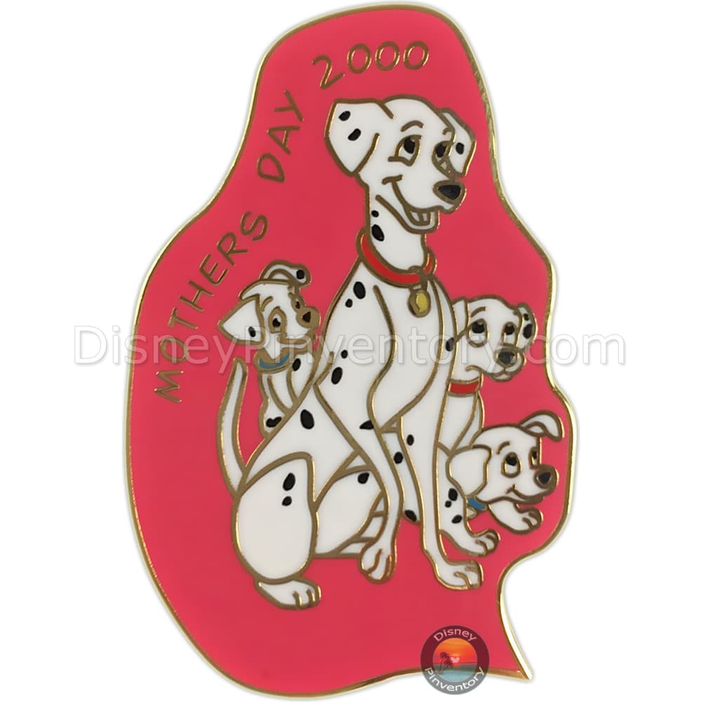 Mother's Day 2000 Pin - Perdita and Dalmatian Puppies - Pin 50131