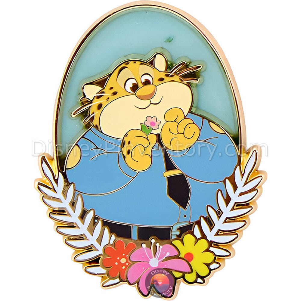 Disney Zootopia Characters Flower Frame Blind Box Pin Set - Officer Clawhauser - BoxLunch Exclusive - Pin 50364
