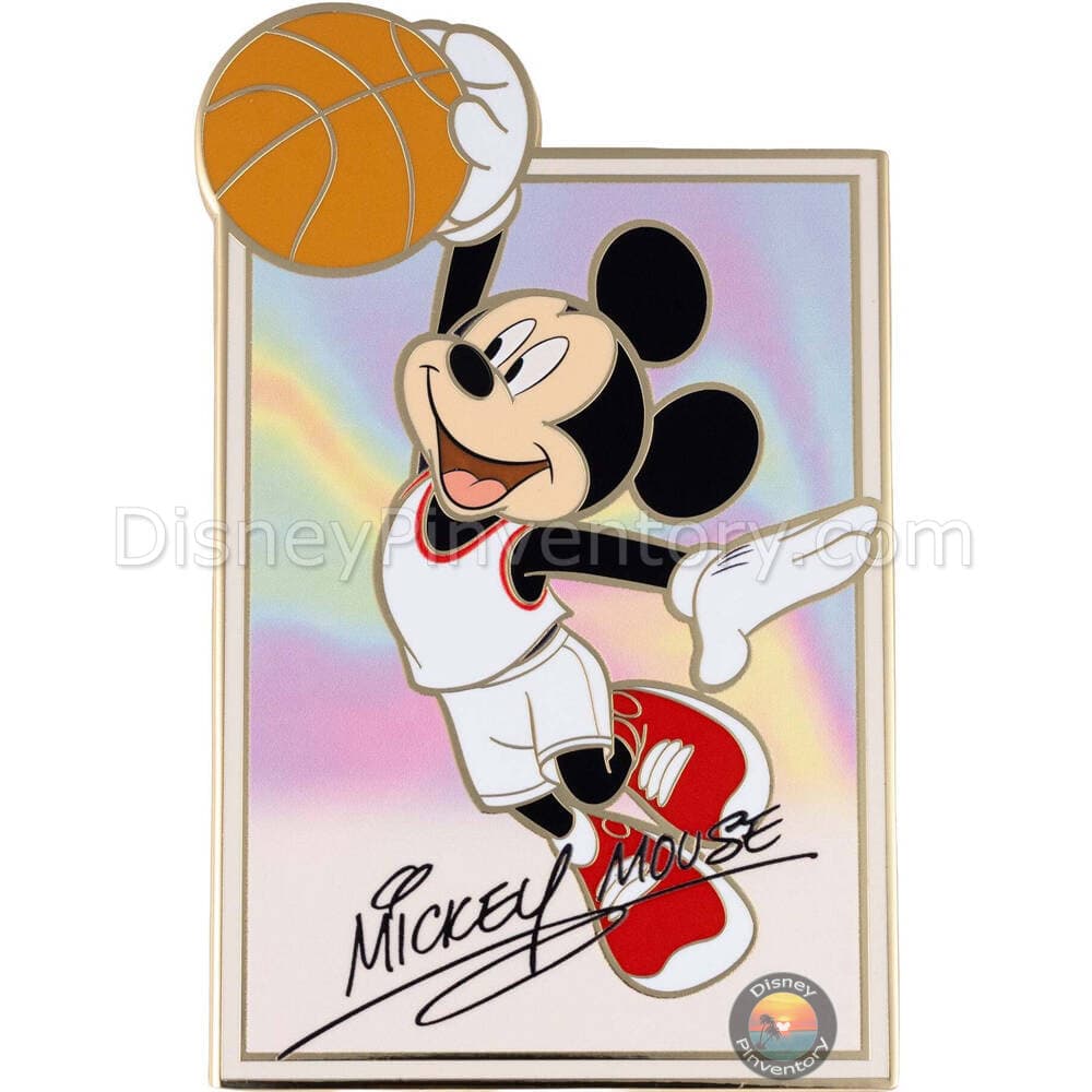 Disney Mickey & Friends Sportcards Mystery Jumbo Pin Set - Mickey Mouse Basketball Hologram Chaser - PALM Exclusive - Pin 50409