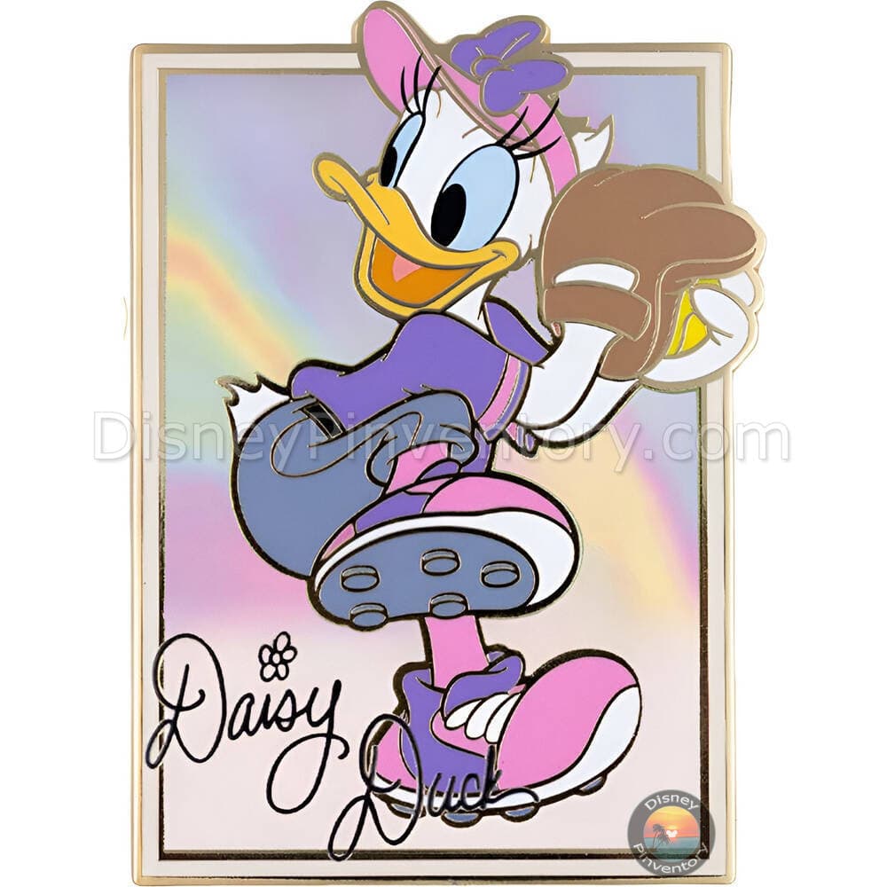 Disney Mickey and Friends Sportcards Mystery Jumbo Pin Set - Daisy Duck Softball Hologram Chaser - PALM Exclusive - Pin 50412