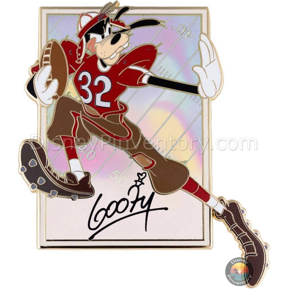 Disney Mickey and Friends Sportcards Mystery Jumbo Pin Set - Goofy Football Hologram Chaser - PALM Exclusive - Pin 50413