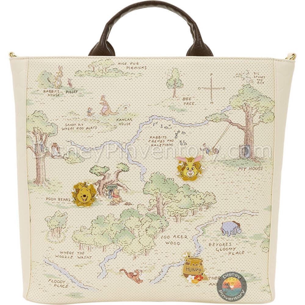 Winnie the Pooh Hundred Acre Wood Tote Pin Trader Crossbody Bag with Pins - Pin 50636