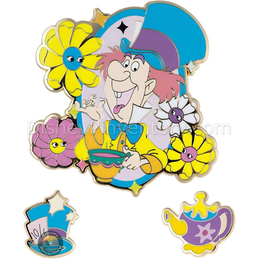 Disney Alice in Wonderland Mad Hatter 3 Pin Set - PALM Exclusive - Pin 51060