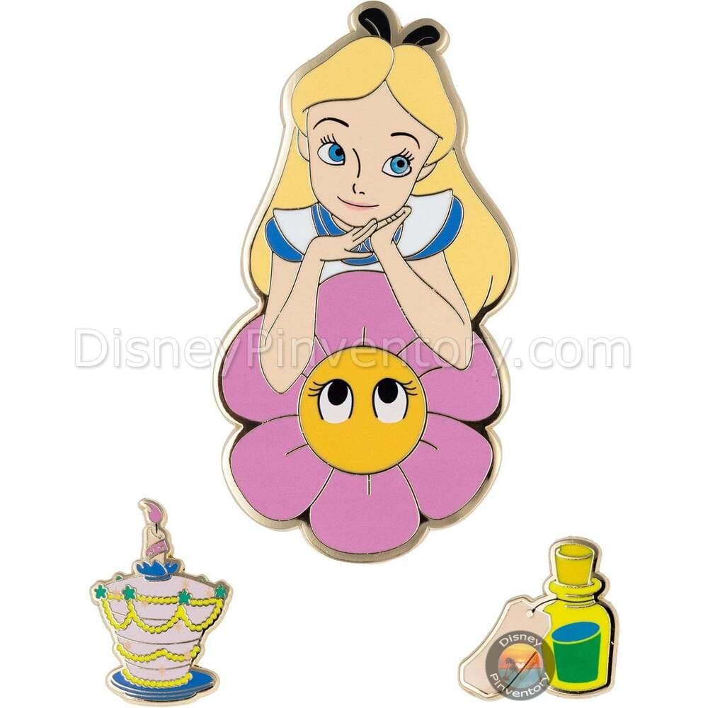 Disney Alice in Wonderland 3 Piece Set Trading Pin - PALM Exclusive - Pin 51068
