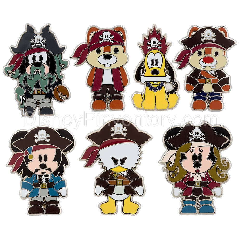 Pirates of the Caribbean Mickey Mouse & Friends Cuties Mini-Pin Set - 7-Pc. - Pin 5140