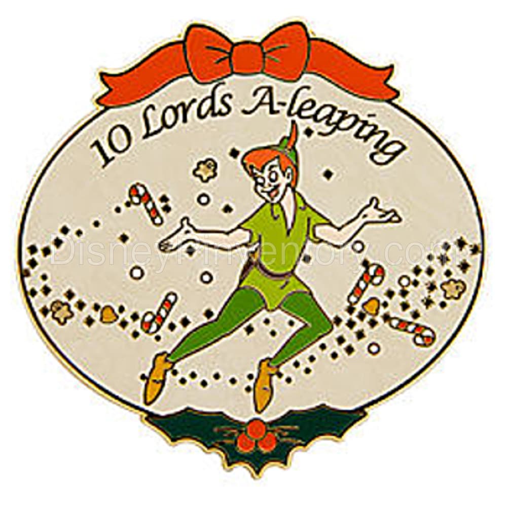 The Twelve (12) Days of Christmas Boxed World of Disney Pin Set --12 Pc. - 10 Lords A-leaping - Peter Pan Pin - Pin 6877