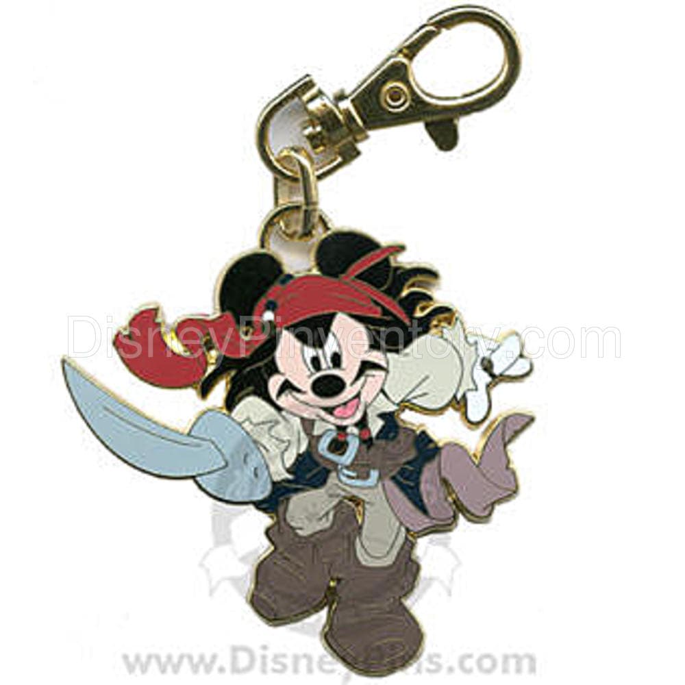 Pirates of the Caribbean - Lanyard Medal - Mickey as Captain Jack Sparrow - Pin 7224