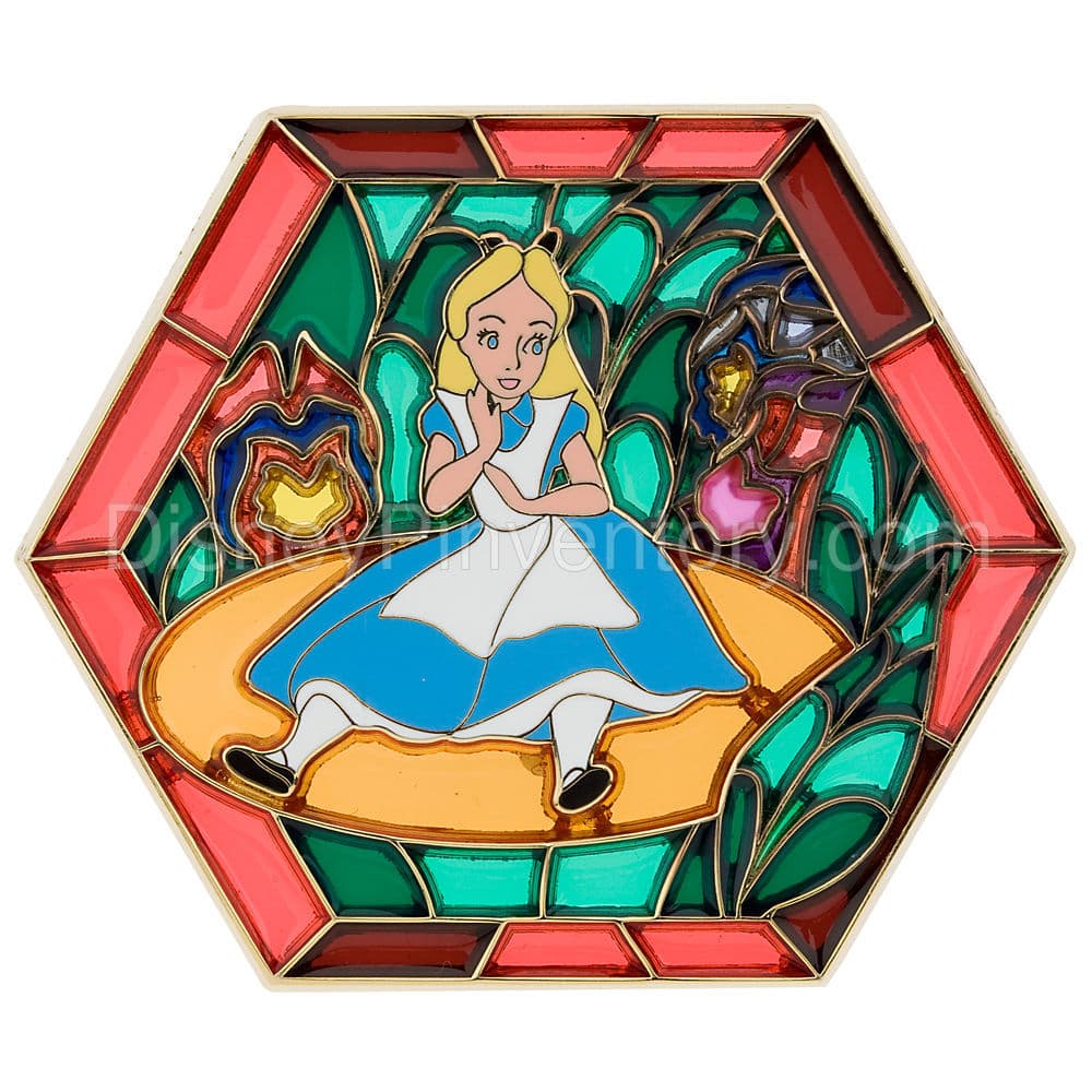 Stained Glass Alice in Wonderland Pin - Pin 7686