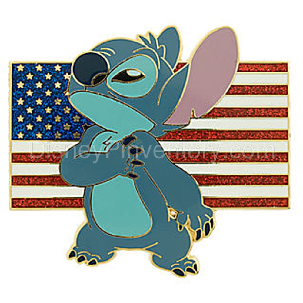 Mickey Mouse & Friends Salute the Flag Set of 6 Pins - Stitch Pin - Pin 6325