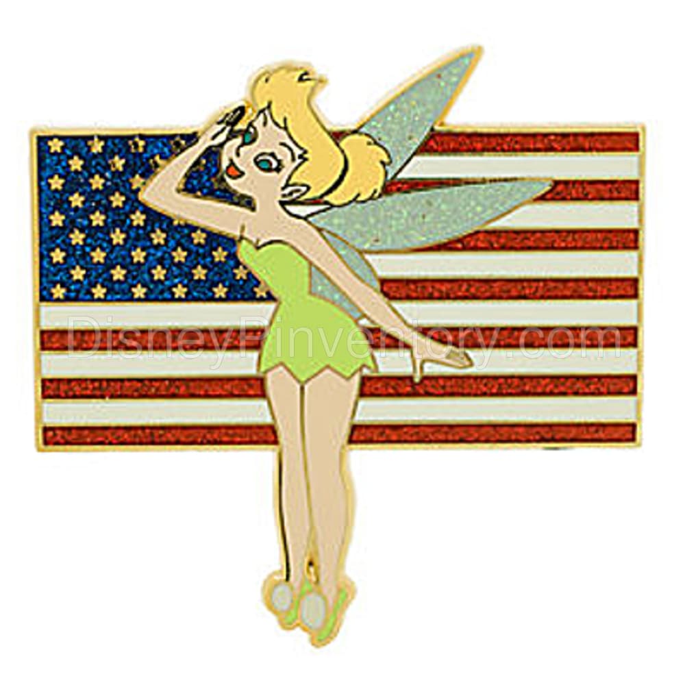 Mickey Mouse & Friends Salute the Flag Set of 6 Pins - Tinker Bell Pin - Pin 6326