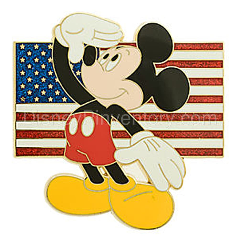 Mickey Mouse & Friends Salute the Flag Set of 6 Pins - Mickey Mouse Pin - Pin 6328