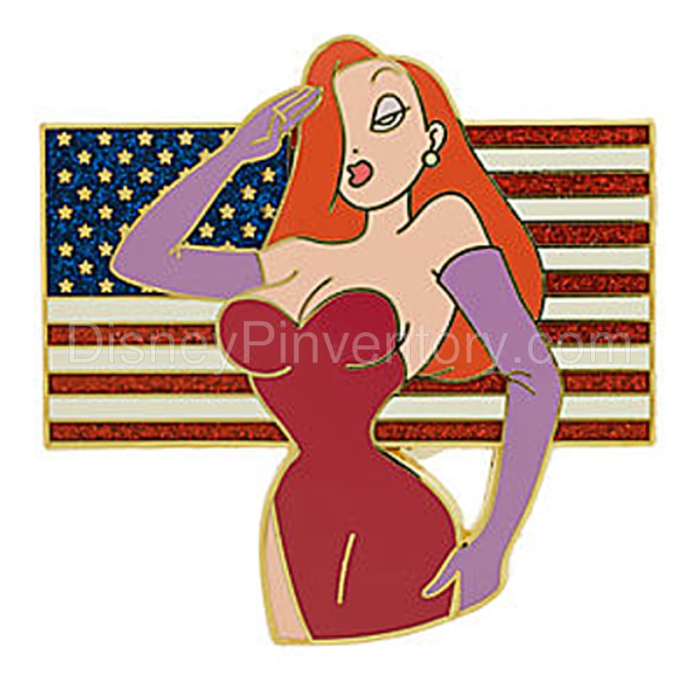 Mickey Mouse & Friends Salute the Flag Set of 6 Pins - Jessica Rabbit Pin - Pin 6330