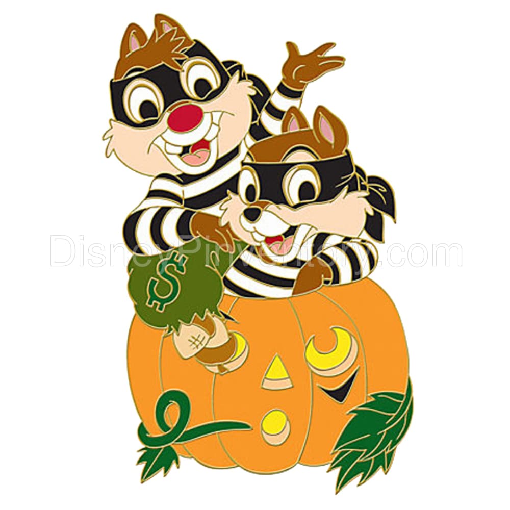 Jack O' Lantern Series World of Disney Pin Set -- 6 pc. - Jailbird Chip an' Dale Pin - Pin 6784