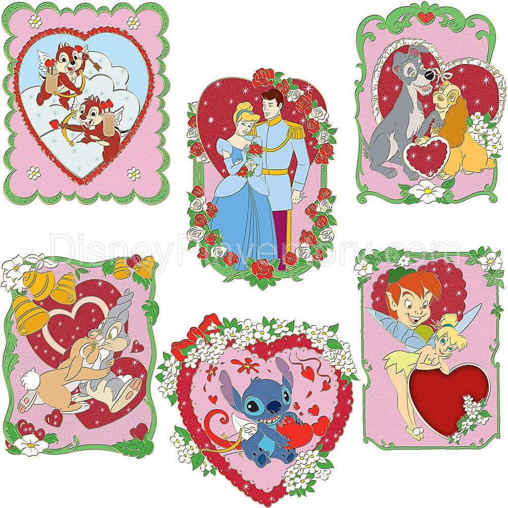 A Disney Valentine Pin Set -- 6-Pc. - Pin 8082