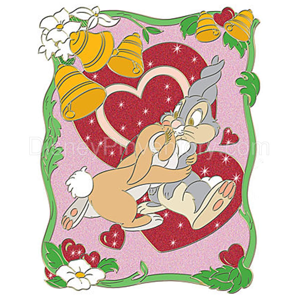 A Disney Valentine Pin Set - Thumper and Miss Bunny - Pin 8085