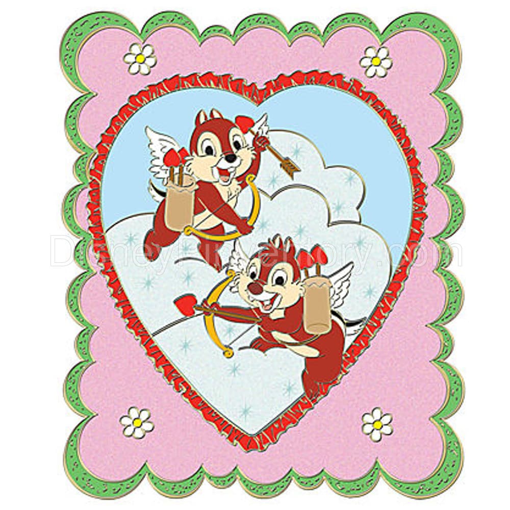 A Disney Valentine Pin Set - Chip and Dale as Cherubs - Pin 8087