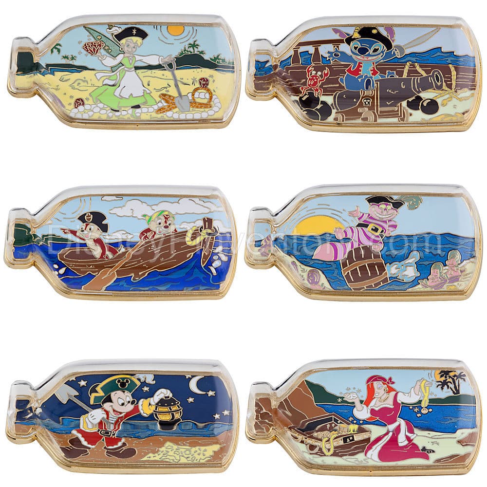 Pirates in a Bottle Pin Set -- 6-Pc. - Pin 8342