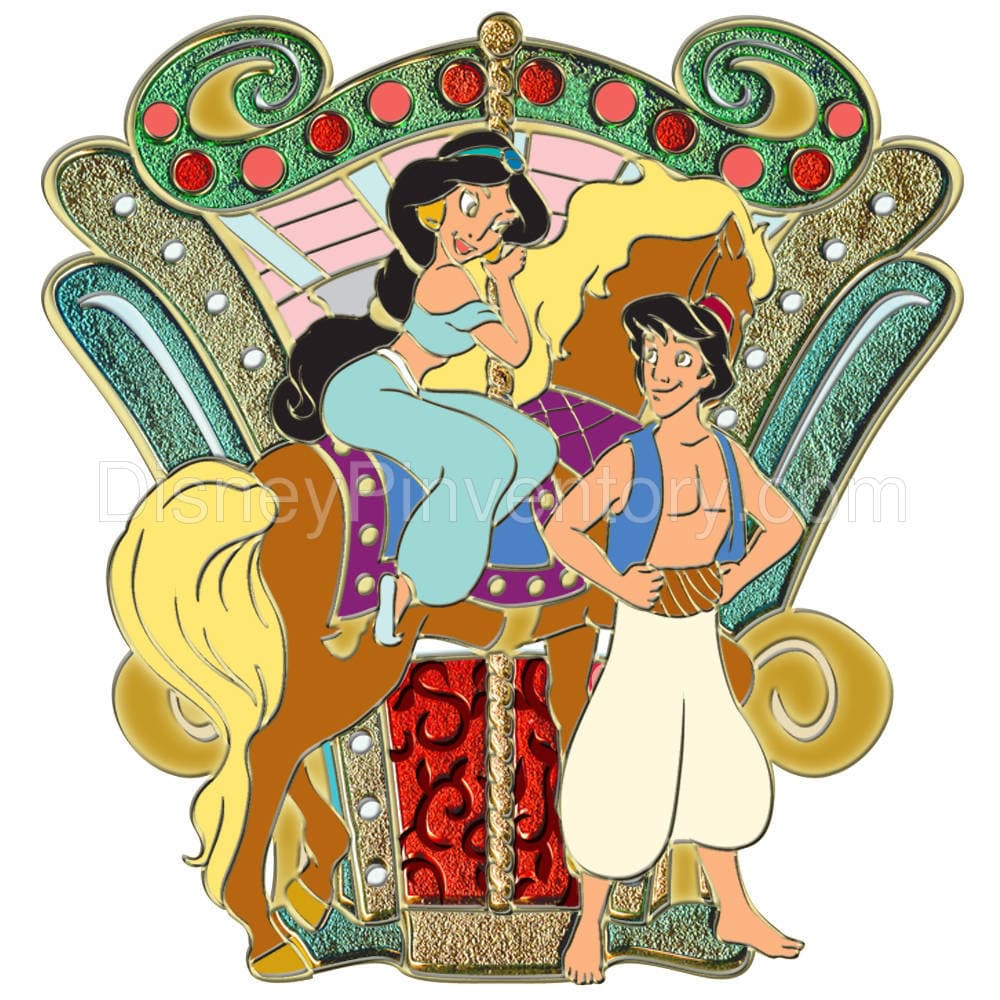 World of Disney Carousel Pin Set - Jasmine & Aladdin - Pin 8715