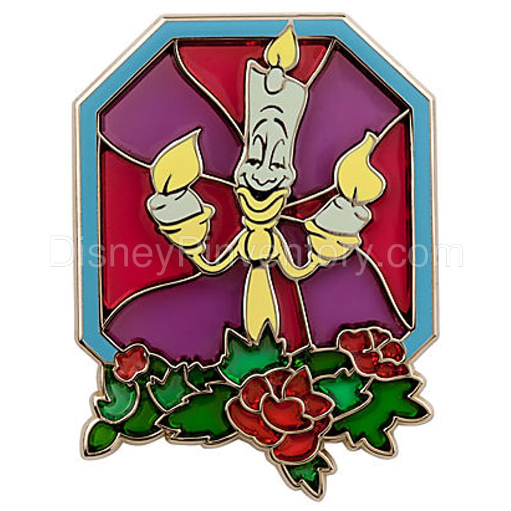 Stained Glass Beauty and the Beast Pin Set - Lumiere - Pin 8829