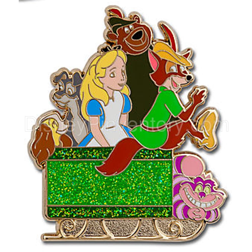 Christmas 2010 Mystery Pin Set - Alice, Cheshire Cat, Lady, Tramp, Robin Hood and Little John - Pin 9011
